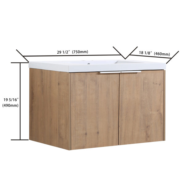 Latitude Run® 30" WallMounted Single Bathroom Vanity Set Wayfair